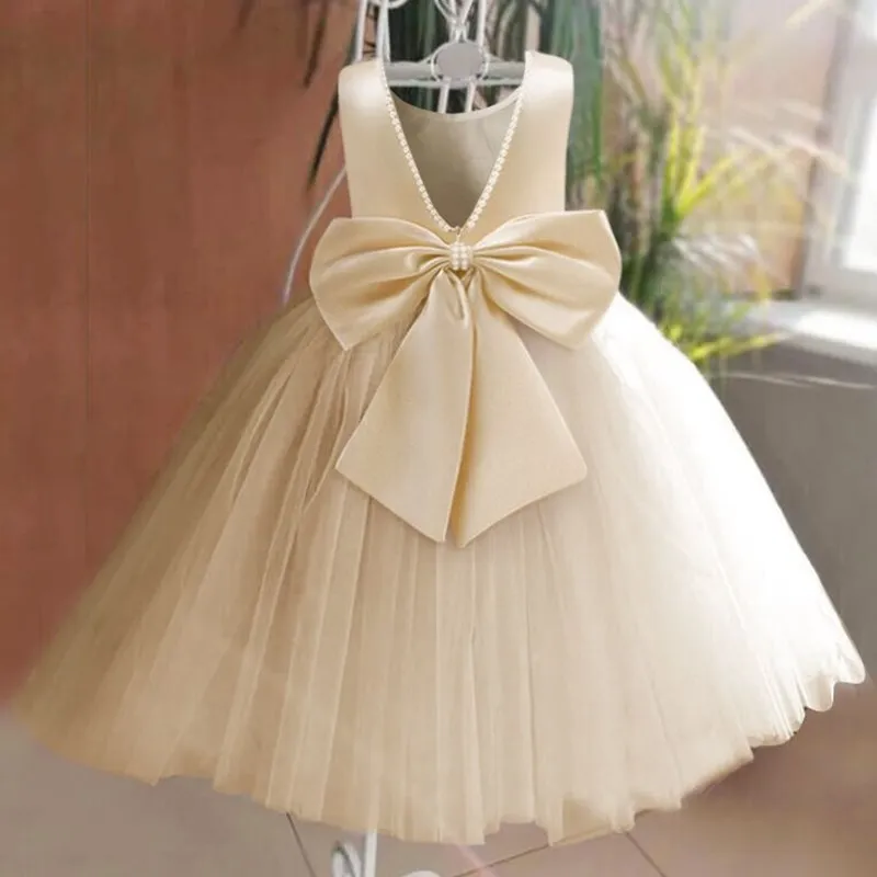 Teenage Girls Pageant Prom Long Dress for Backless Elegant Children Birthday Party Clothes Dresses for Girls Wedding Party Gown