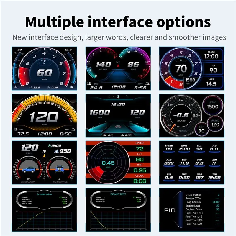 New P26 OBD GPS Car HUD Speedometer With Multi-Language Dashboard Altitude Display And Slope Meter