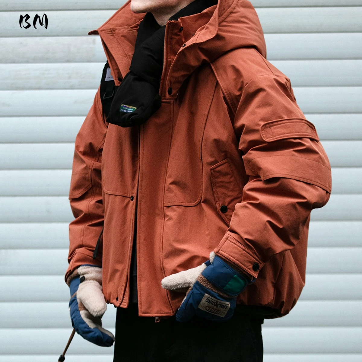 Mens Winter Windproof Lightweight Down Jacket Detachable Hood Outdoor Workwear Oversized Coat Streetwear High Quality Padding