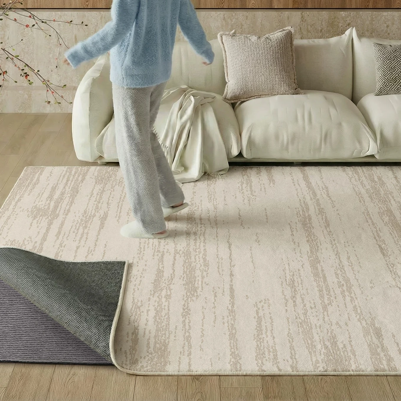 Carpet Living room removable and washable double-layer sofa coffee table blanket Bedroom machine washable bedside carpet
