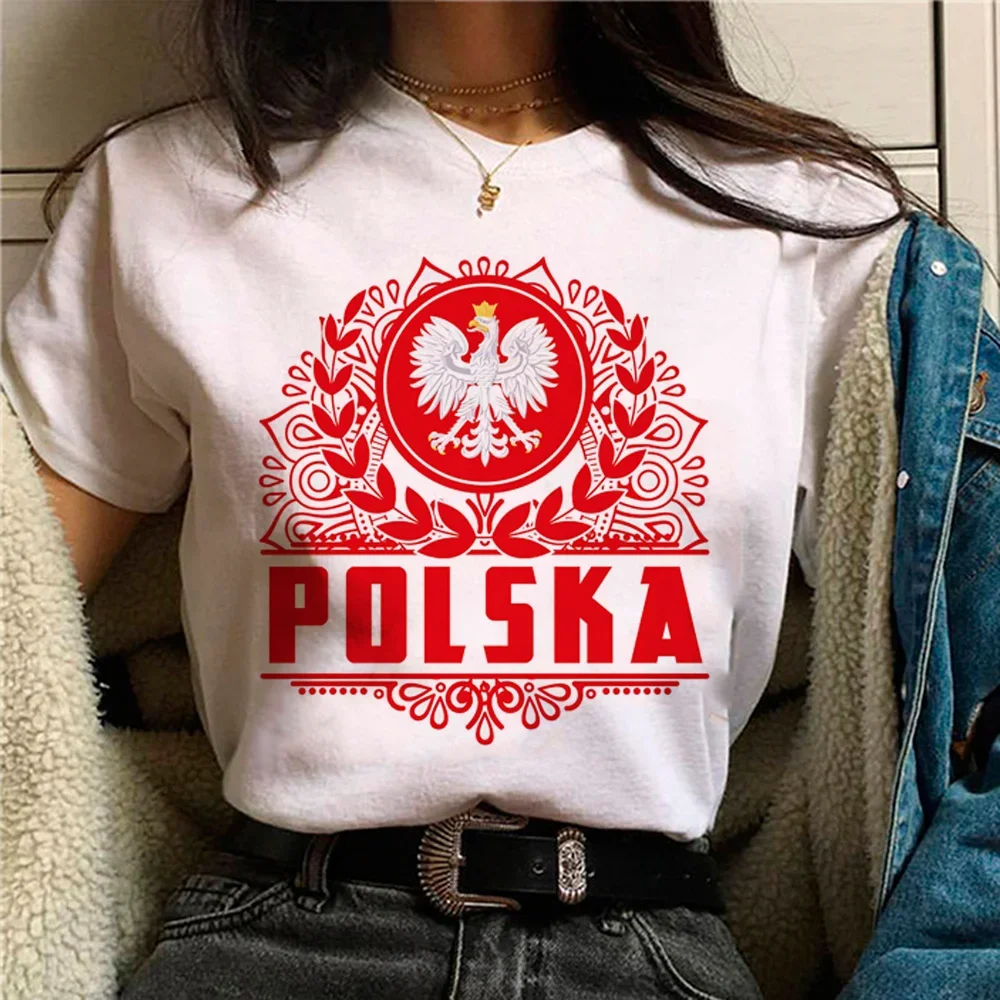 Godło Polski koszulka Poland t shirt flag design top tee short sleeves birthday gift New POLSKA POLAND Flag Fun Unisex Tee