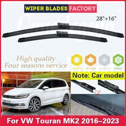 Car Front Wiper Blades For VW Volkswagen Touran 5T 2016 - 2023 Soft Rubber Window Windscreen Windshield 28