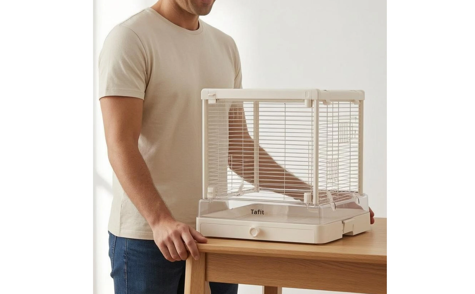Square Parrot Cage Long-Lasting Clear Panoramic Bird Cage Pet Enclosure Easy to Clean Spacious