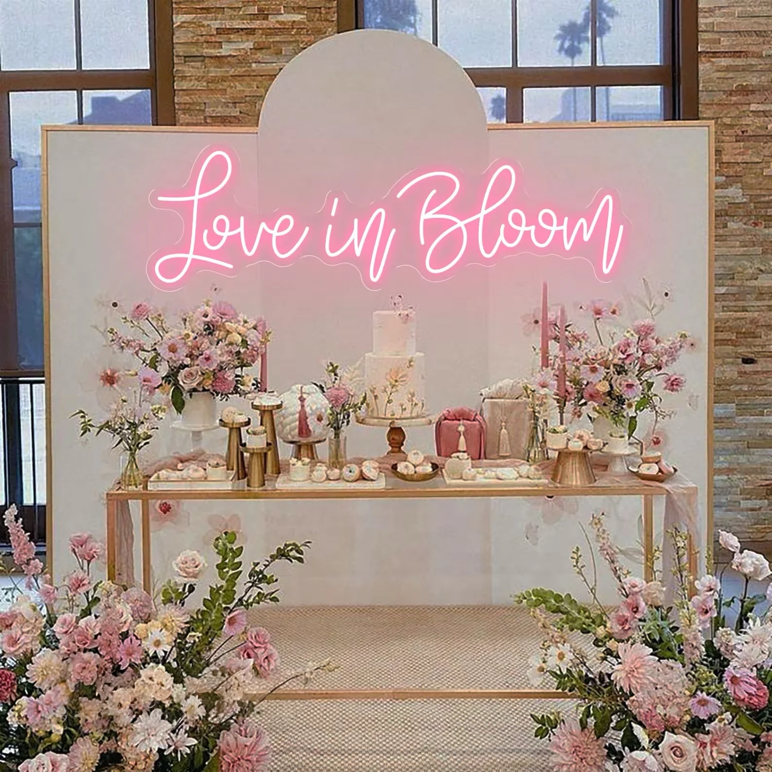 Love in Bloom Neon Sign, Custom Wedding Neon Light Promposal Sign, Led Light Sign for Wedding Backdrop, Handmade Wedding Decor