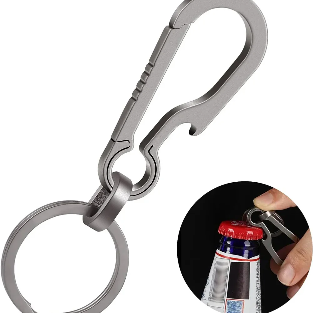 

Titanium Buckles EDC Outdoor Tool Titanium Alloy Keychain Tiranium Buckle Key Ring Car Accessories Keychain Pendant Gift For Man
