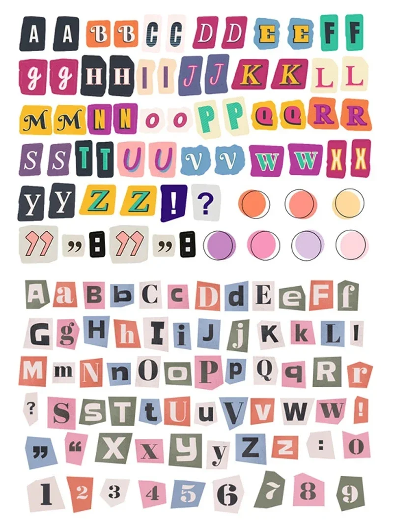 كوريا Ins الإنجليزية الأبجدية عدد رمز التسمية ملصق DIY بها بنفسك سكرابوكينغ مجلة قاعدة كلية ألبوم اليوميات خطة سعيدة الديكور