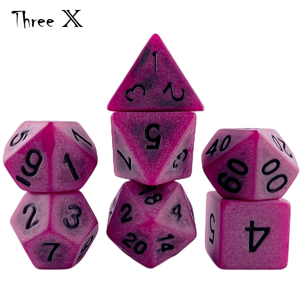 Retro Effect Dice Set 7Pcs/Set +  Bag Polyhedral TRPG DNDGame Rpg Games for Opaque D4-D20 Multi Sides Board Game