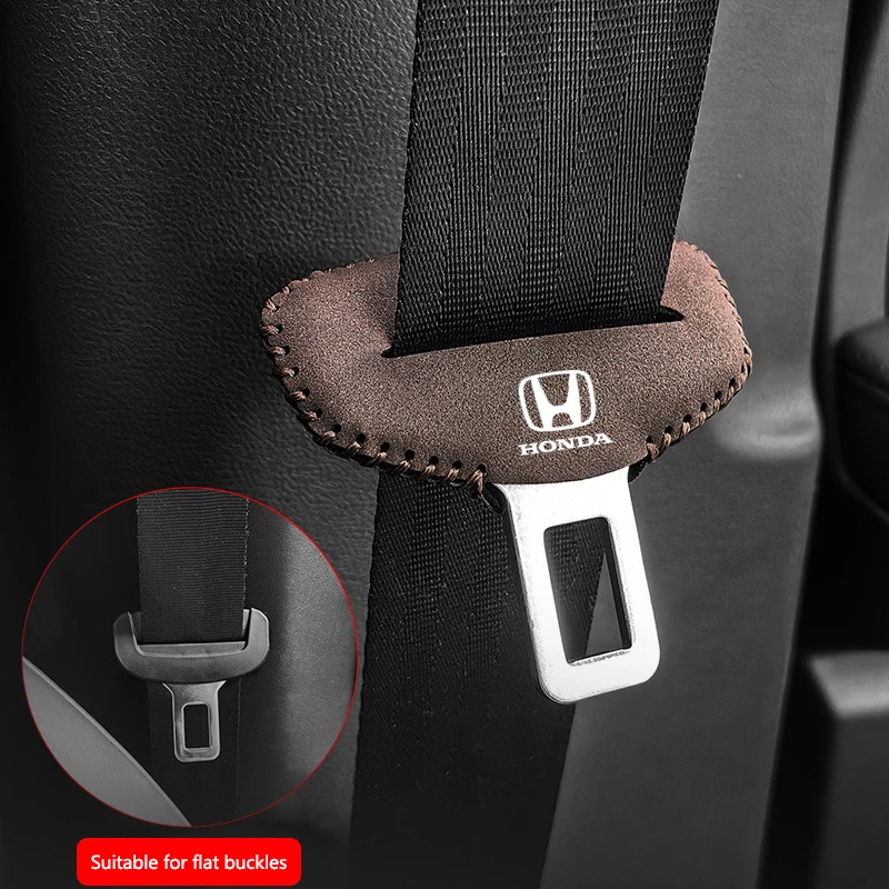 2pcs Car Seat Belt Buckle Cover Leather Protector Case For Honda civic accord fit jazz pilot CRV odyssey passport city HRV