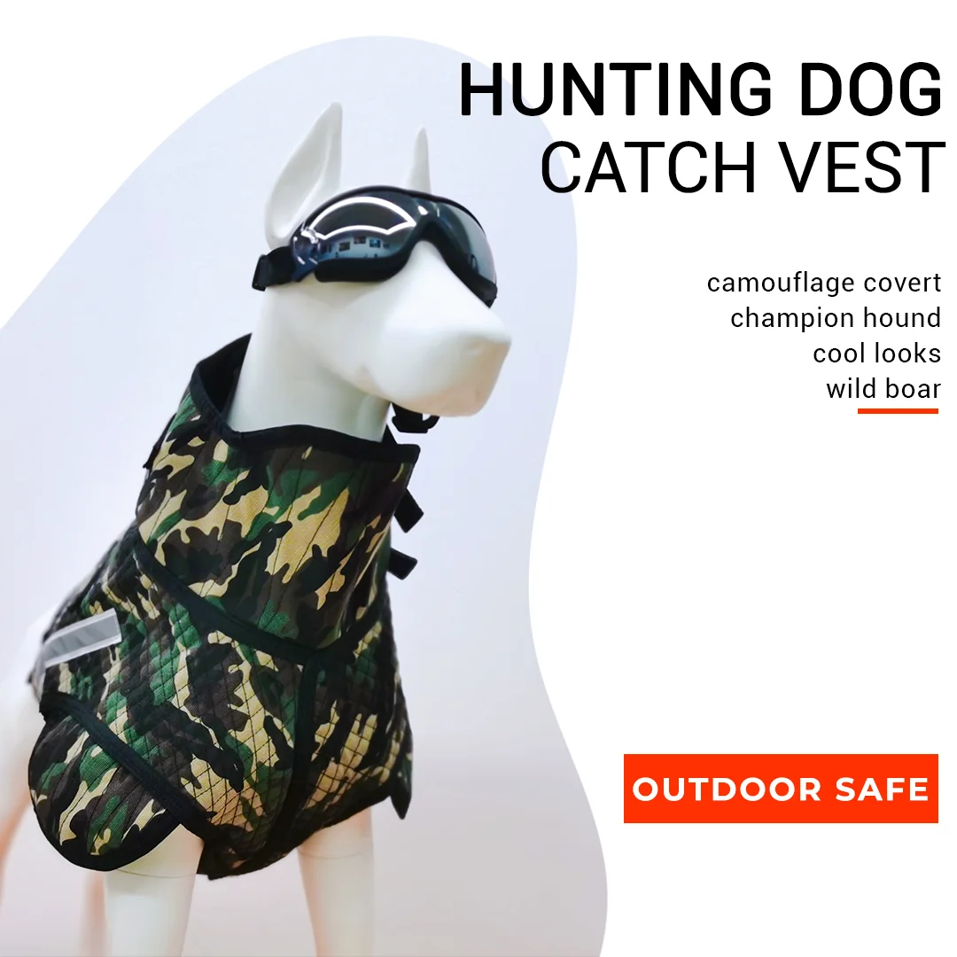 Wild Boar Dog Catch Vest Outside Pig Hunting Clothes Hog Cut Gear Vest With Collar Protection Scurity Dog Clothes Hunting Armor