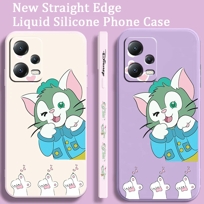 Gelatoni Disney Cute Liquid Left Rope For Xiaomi Redmi Note 13 12 12S 12R 11 11T 11S 10 10S Pro Plus 5G Soft Phone Case