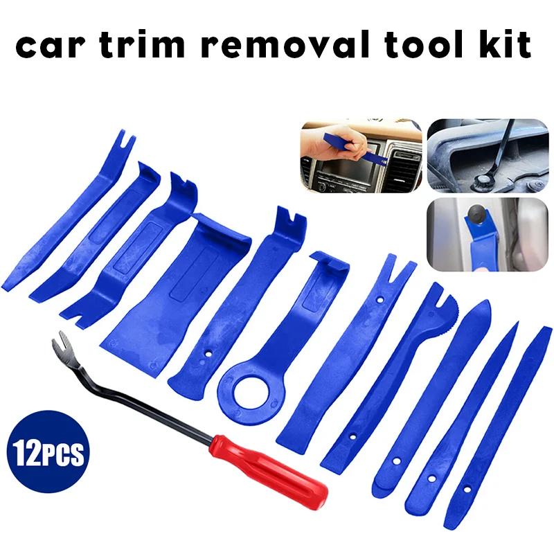 12pcs Portable Car Panel Removal Tool Kit Auto Interior Trim Dash Removal Installer Disassembly Tool Car Clips Puller