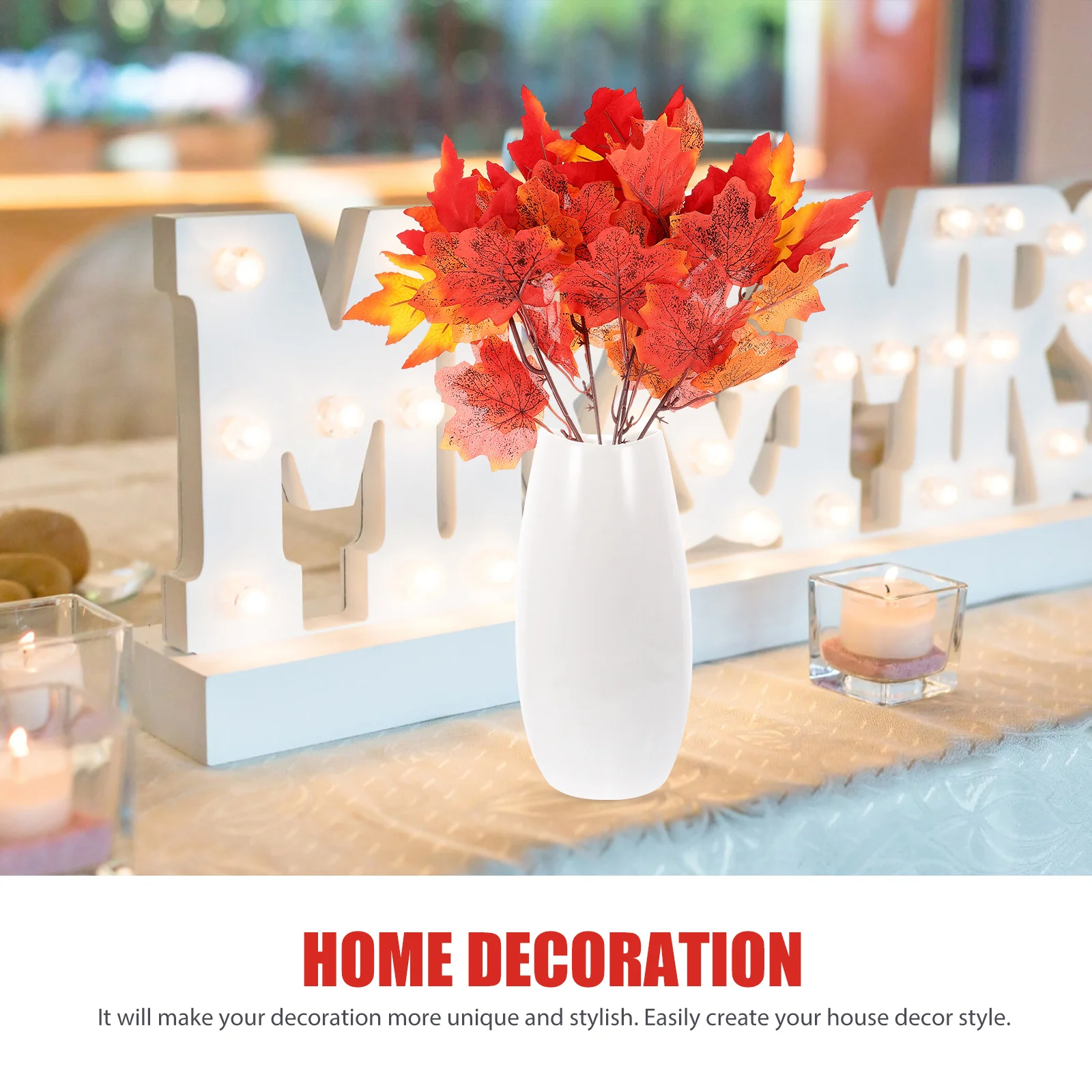 

Artificial Maple Leaves Stem Realistic Fall Leaves Branches for Home Office Thanksgiving Decor Maple Leaf Picks