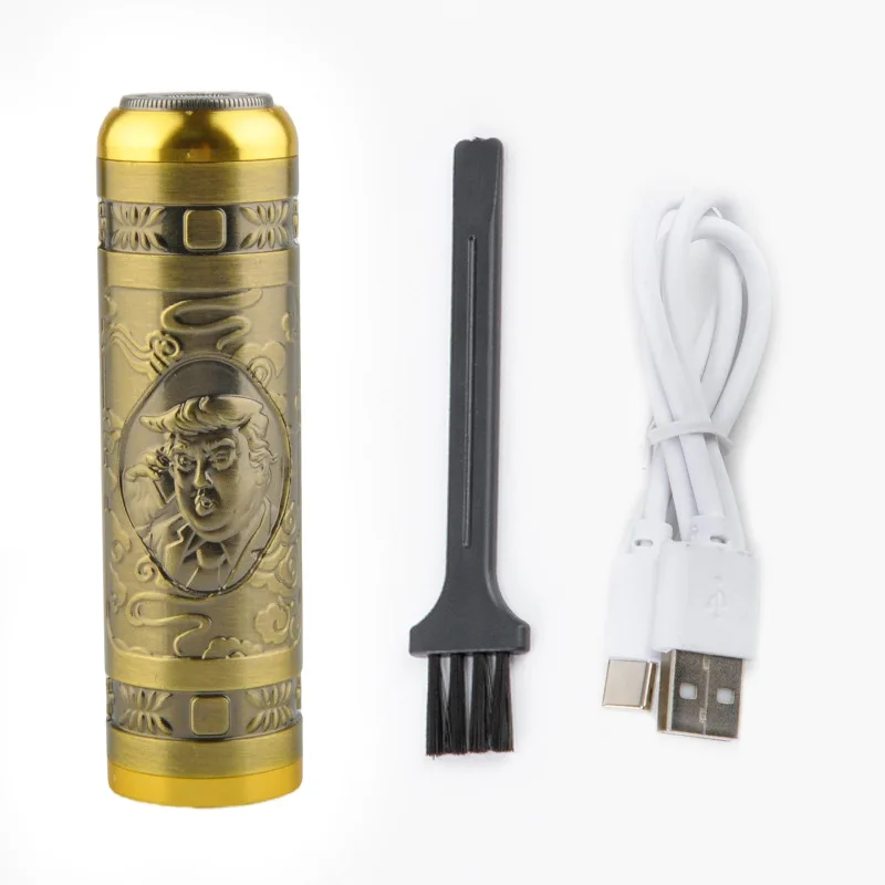 Portátil mini barbeador elétrico pequena cabeça de buda barba faca viagem recarregável única cabeça carro barbeador