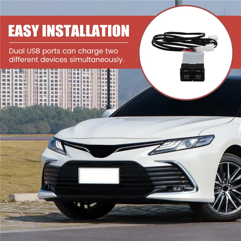 

Точное быстрое зарядное устройство USB для Toyota Sienna Camry Highlander Corolla RAV4 Land Cruiser 70 2018-2022 гг.