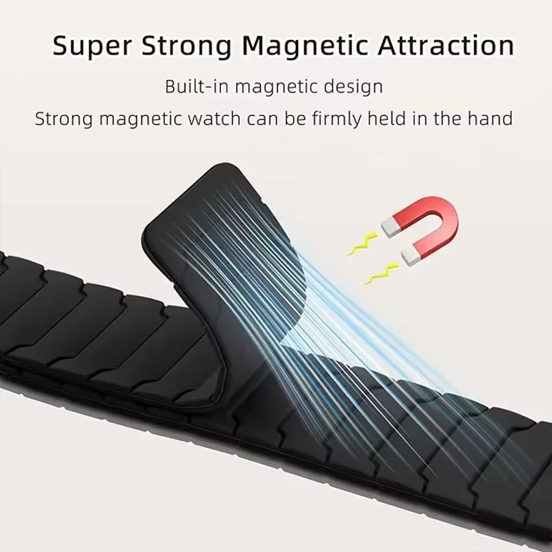 Soft Silicone Strap For Redmi Watch 5/4 Magnetic Comfortable Replacement Bracelet Watchband Xiaomi MiBand 9 Pro/8 Pro Wristband image 4