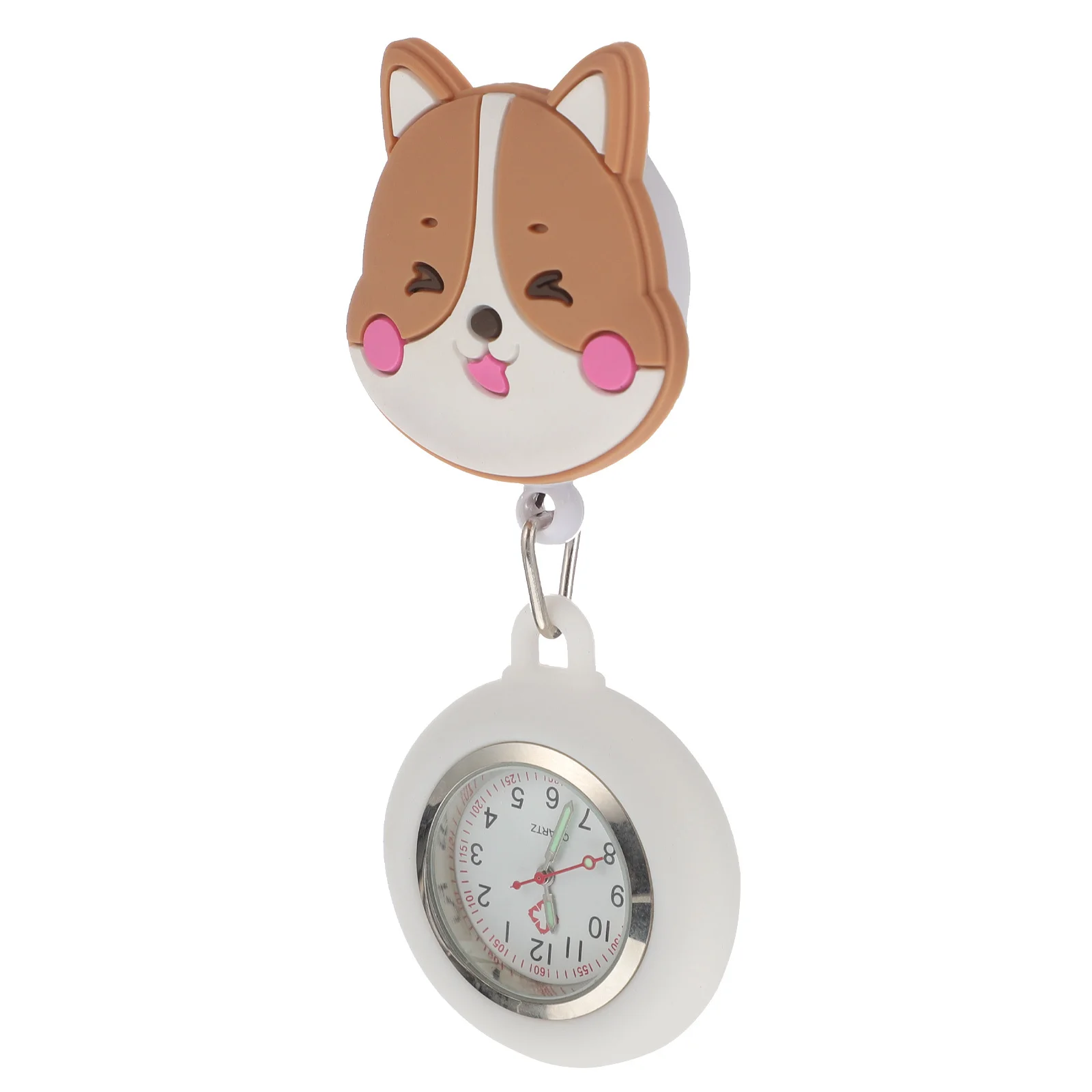 

Retractable Buckle Pocket Watch Delicate Cartoon Hook Hanging Nurse Watch Lightweight Simple Design Durable Practical Gift