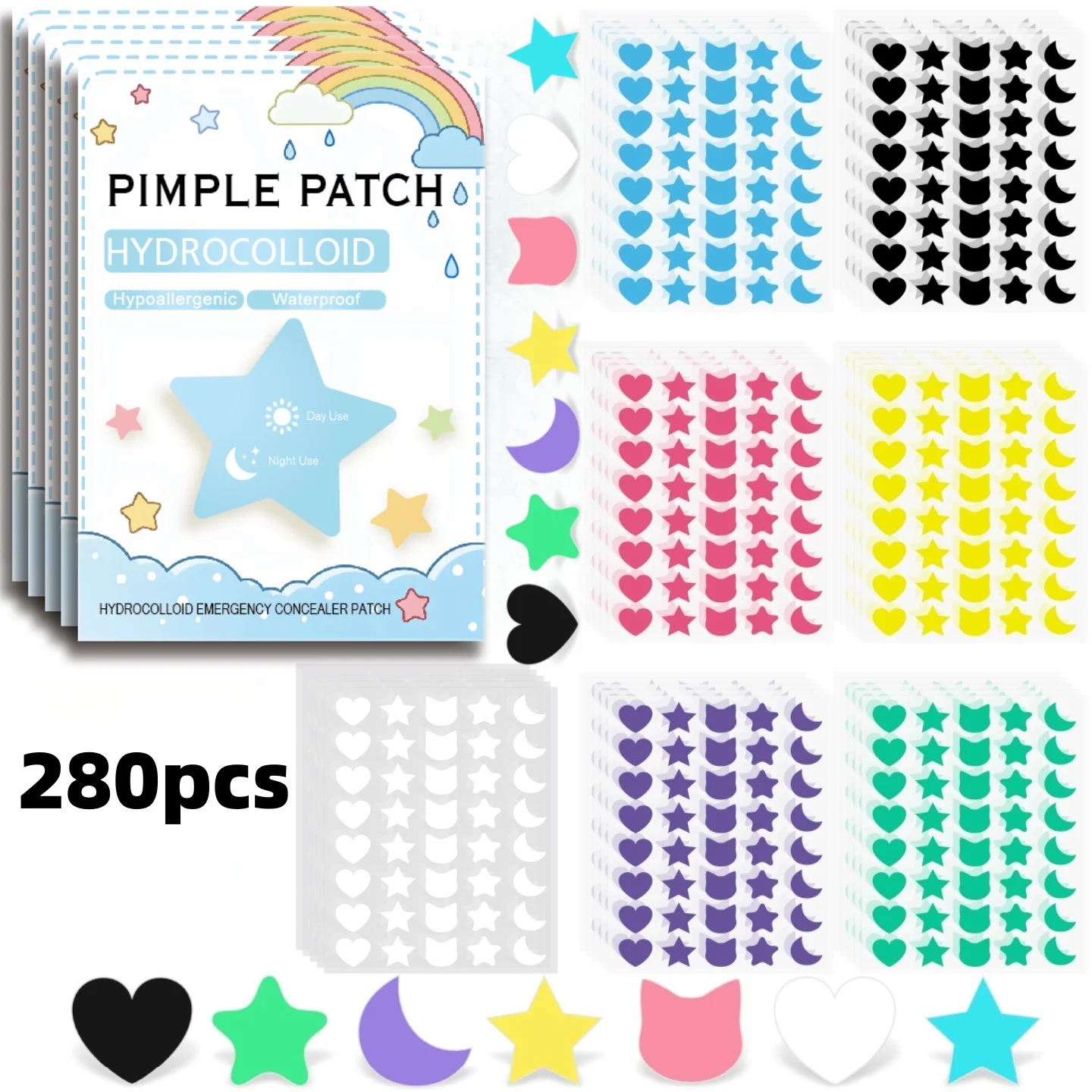 

280 шт.-Пластырь от прыщей — невидимый чехол от угрей, бесплатно парашю и ароматов, впитывает жидкость от прыщей, очищает и защищает.