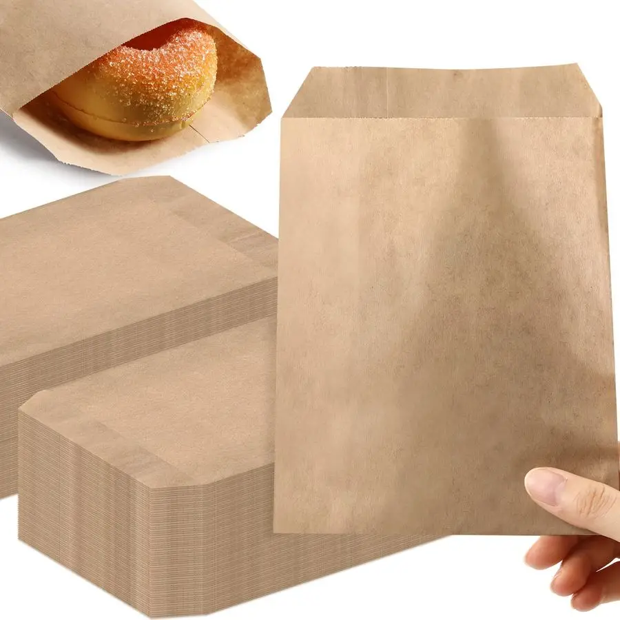 1000 Bolsas Mini Planas de Papel Kraft Natural para Golosinas, Palomitas, Recuerdos de Fiesta, Cubiertos, Sobres y Mercancía, Ideales para Galletas y Postres