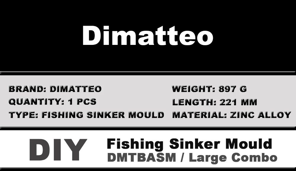 Dimatteo DIY Fishing Ball Sinker Mould DMTBASM/Large Combo Ball Sinker 7g 14g 28g 56g 84g 112g 168g 7 Cavities