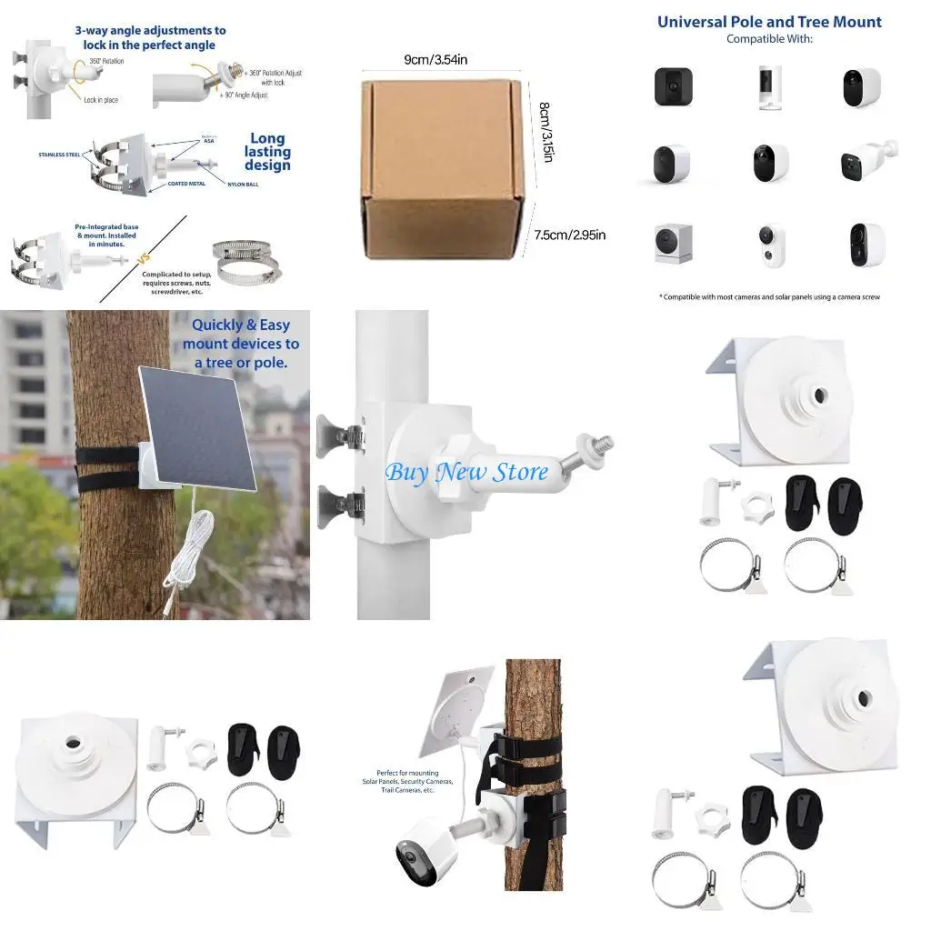 حامل الكاميرا الحديدي عالي التحمل 20CE مع ميزات قابلة للتعديل للتركيب الخارجي الآمن على الأعمدة والهياكل الرأسية #1