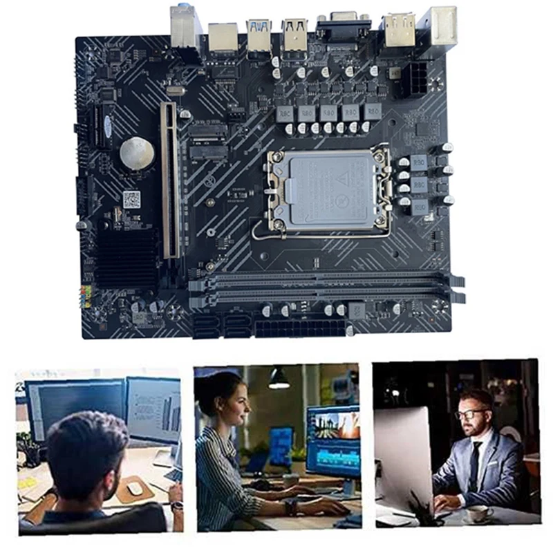 H610 Computer Motherboard+SATA Cable+Baffle+Thermal Grease LGA1700 DDR4 Gigabit LAN For G6900 I3 12100 I5 12500 12Th CPU