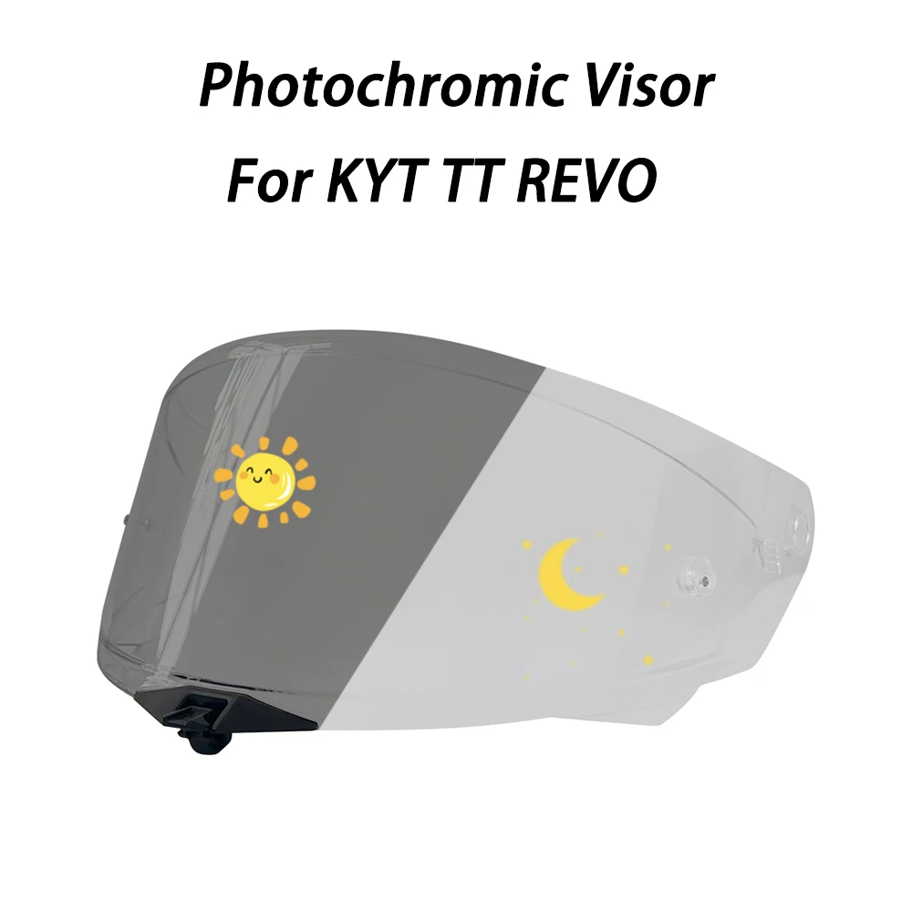 

Motorcycle Photochromic Helmet Visor For KYT TT Revo Helmet Shield goggles hromic Tea black Automatically Darkens Lens