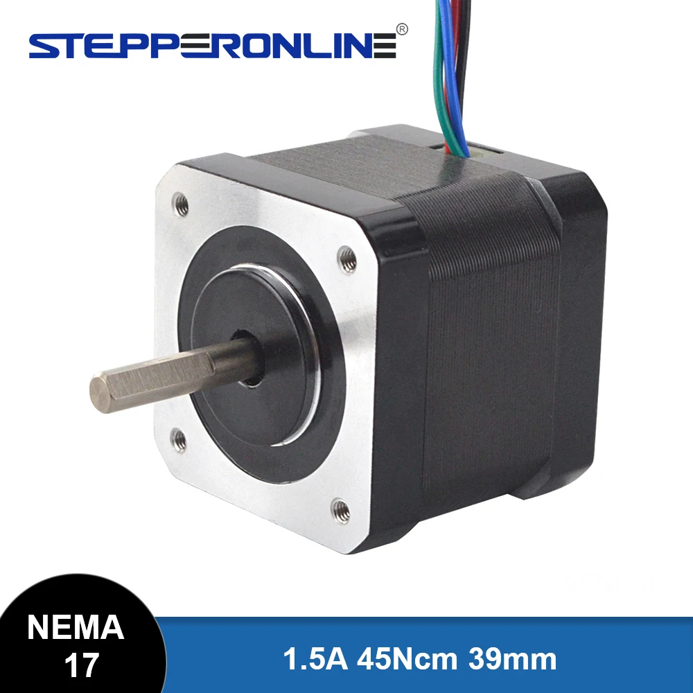 STEPPERONLINE Nema 17 Stepper Motor 39mm 45Ncm 1.5A Nema17 Step Motor 4-lead W/ 1m Cable & Connector for CNC DIY 3D Printer