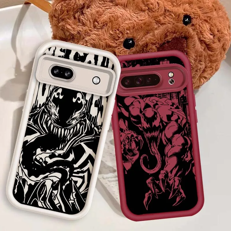 

Marvel Venom Anime Cool For Google Pixel 9 8A 8 7 7A Pro XL 5G Eye Ladder Soft TPU Shockproof Cover