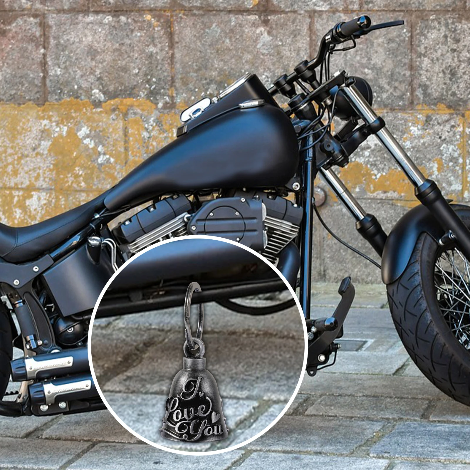 Motorcycle Bell Guardian Angel Drive Away Gremlin, Biker Bell for Men Women Rider Riding, Good Luck Gift