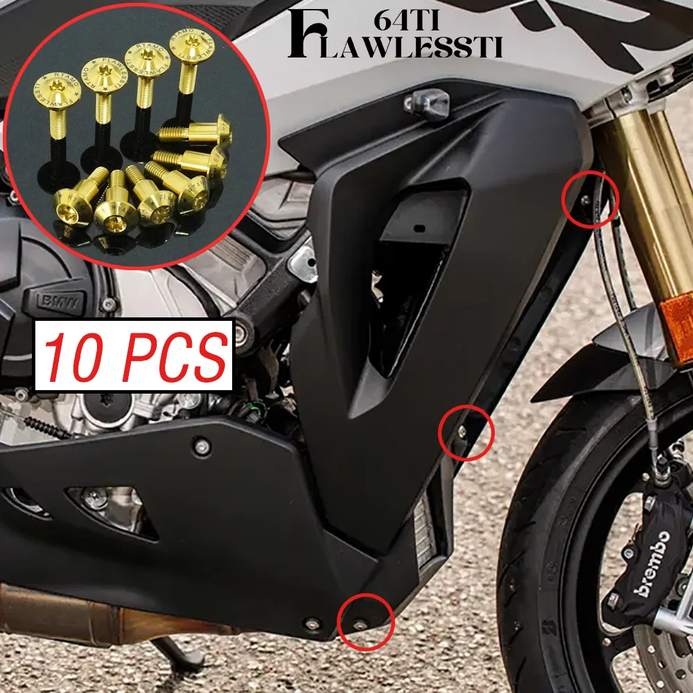 FLAWLESSTI Gr5 Titanium Bolt Front Fender Fork Caliper Brake Disc Pin Bleeder Steering Stem Bolt For S1000XR 2020-2025
