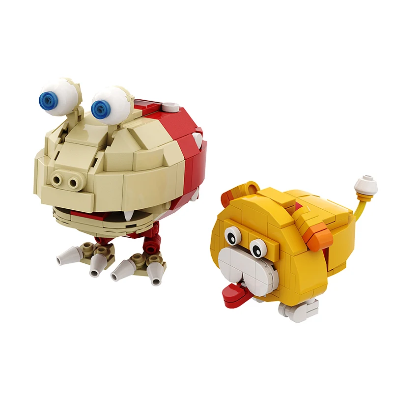 MOC ゲーム Pikmineds シーン オリマルとアミゴス モデル ビルディング ブロック S.S.羊飼い宇宙船アルフ エンジニア レンガ子供のおもちゃ