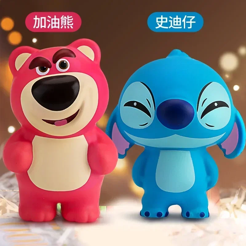 Disney Stitch zabawki dekompresyjne Kawaii truskawkowy niedźwiedź Lilo i stich lalka Model powolne powracanie do kształtu zabawki antystresowe prezenty dla dzieci