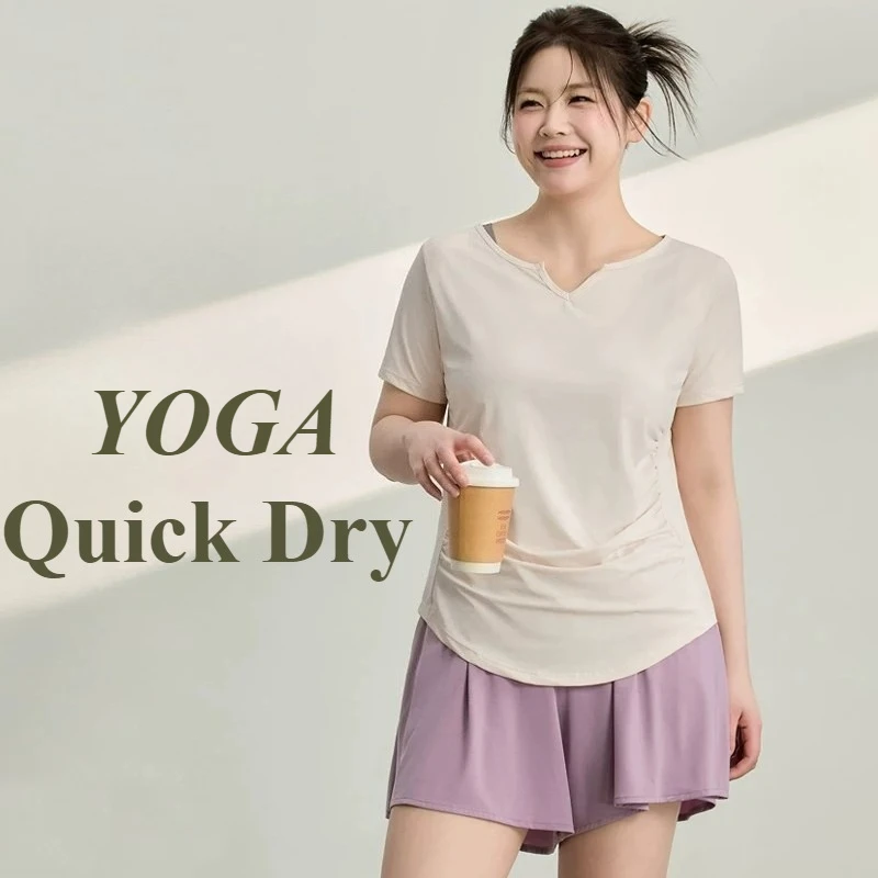 

Oversized Women's yoga sports T-shirt, Modal ribbed yoga long sleeved outdoor sports loose top slimming yoga T-shirt cover