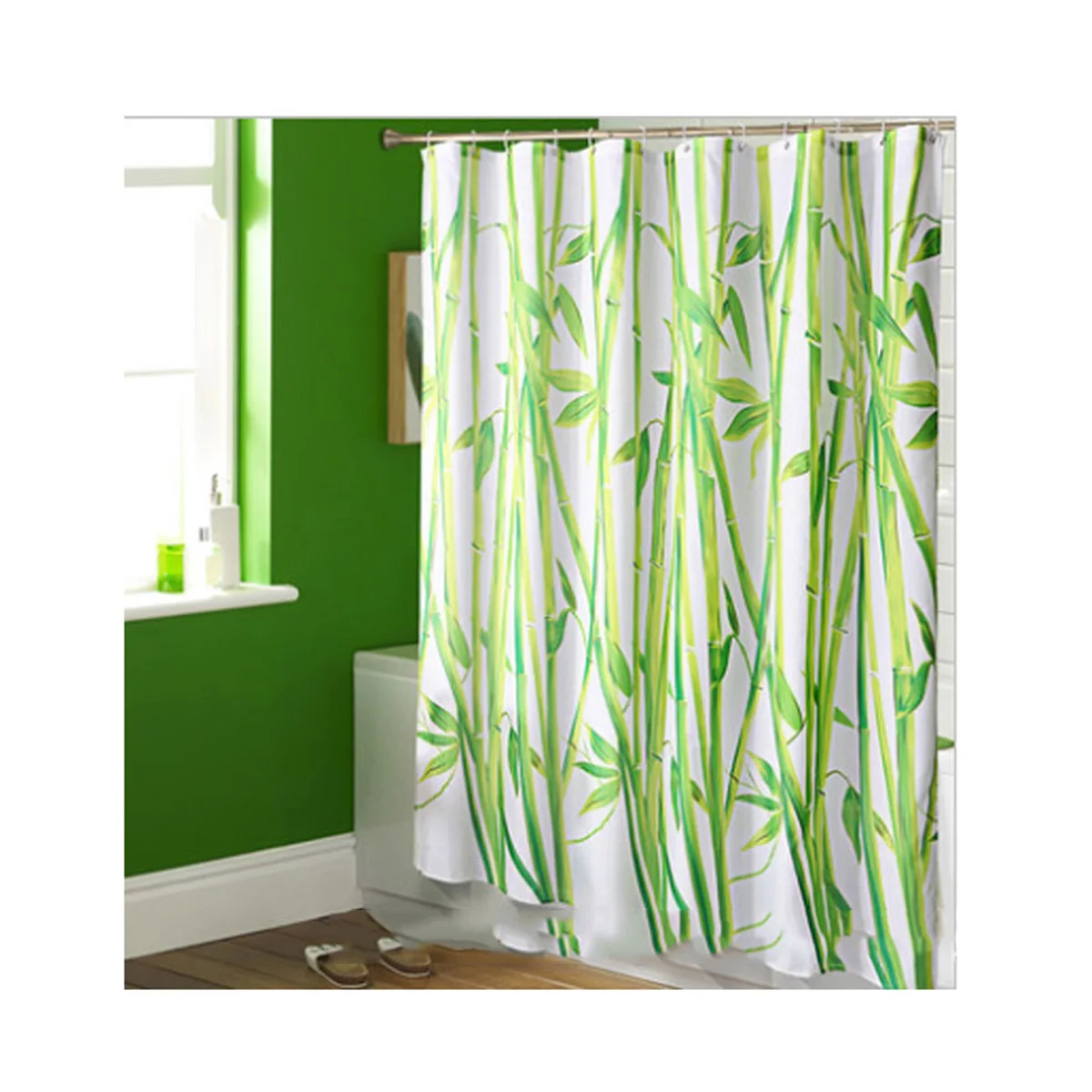 

Waterproof Polyester Shower Curtain Bamboo Forest Print 180X180Cm For Bathroom Home Hotel Dorm Bathing Curtain Washable Shower