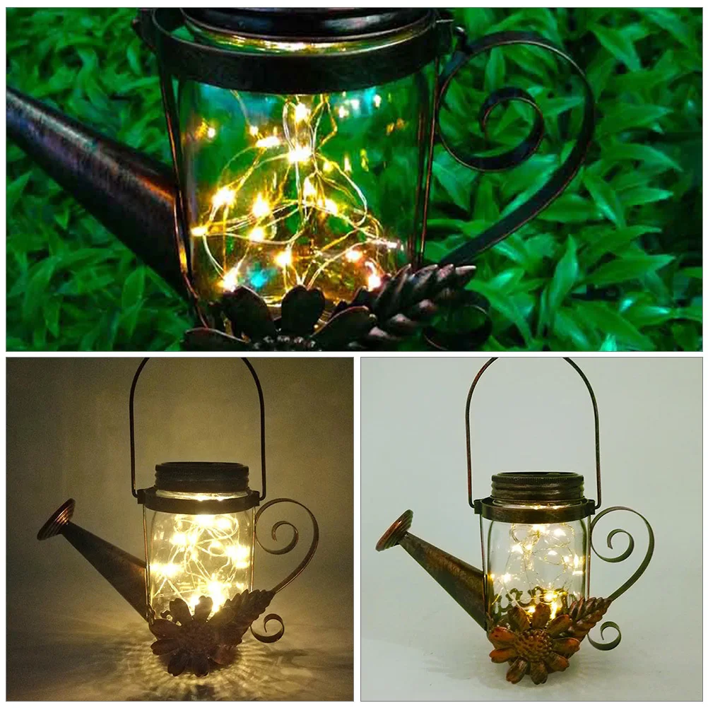 

1Pcs Solar Garden Light Outdoor Waterproof Lawn Lamp Creative Watering Can Shape Decorative Courtyard Solar Light