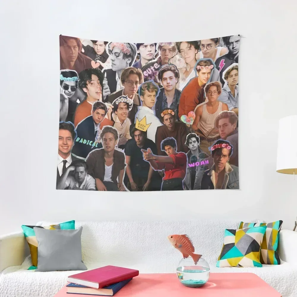 Cole Sprouse Collage Tapestry Aesthetic Decoration Wall Decoration Items Tapestry