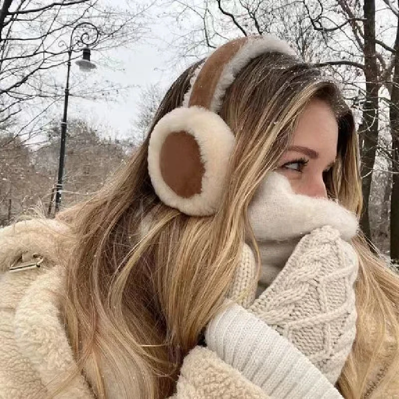 Orejeras de felpa para hombres y mujeres, cubierta de oreja plegable, orejeras cálidas, protección contra el frío al aire libre, moda de invierno