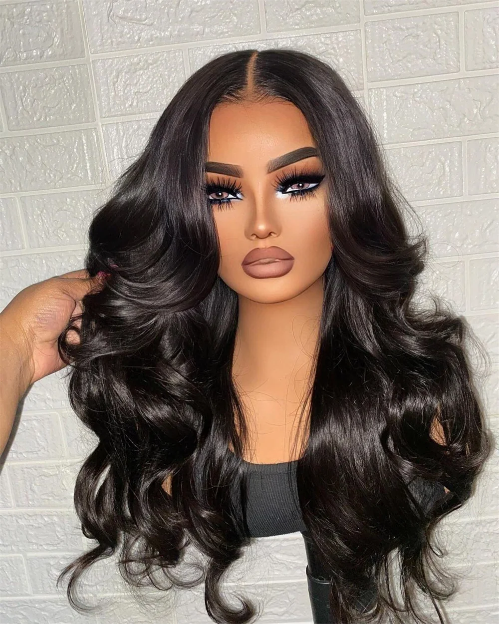 Natural Black Glueless Soft 28Inch 5x5 Silk Base Wave Jewish Human Hair With BabyHair HD Lace European Hair Preplucked  Daily