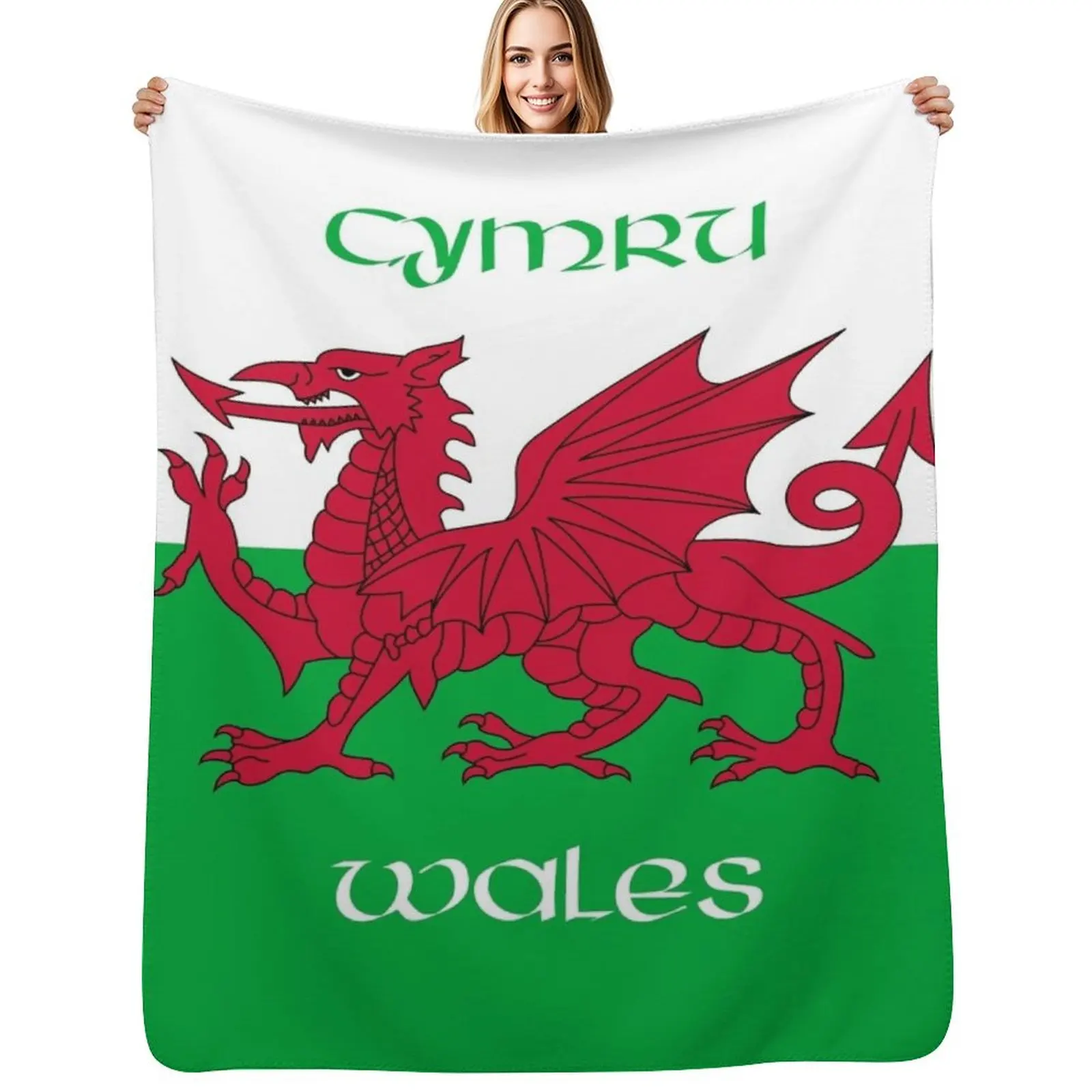 

Cymru / Wales - The Welsh Dragon Flag Throw Blanket Shaggy valentine gift ideas Soft Plaid Blankets