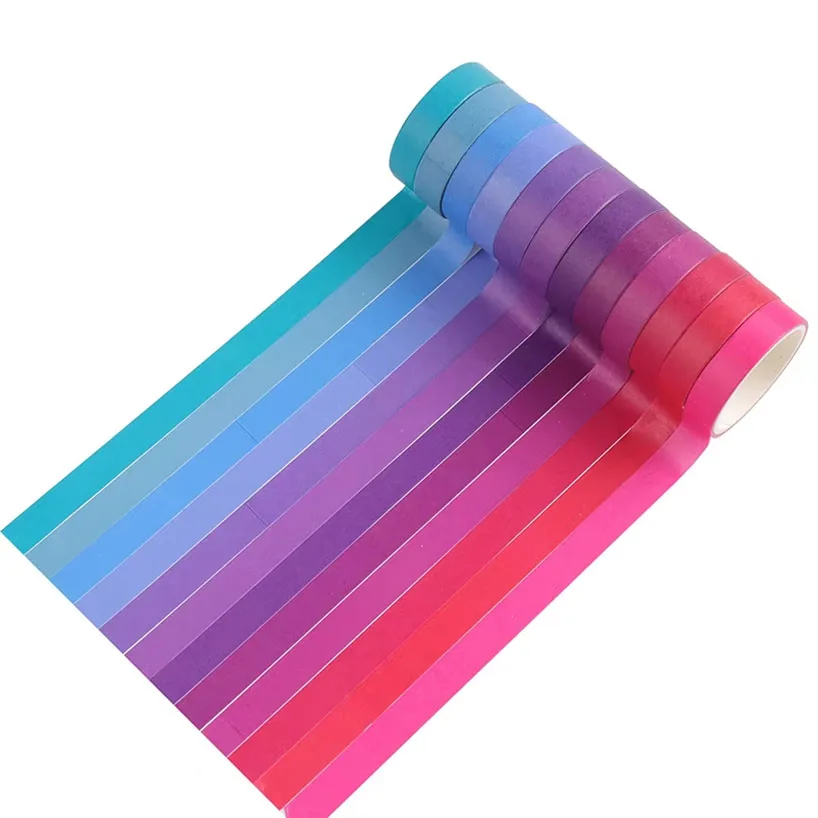 24 rotoli di nastro adesivo Washi color arcobaleno forniture per diario nastro adesivo di base Cinta Adhesiva Decorativa nastri Washi per scrapbooking