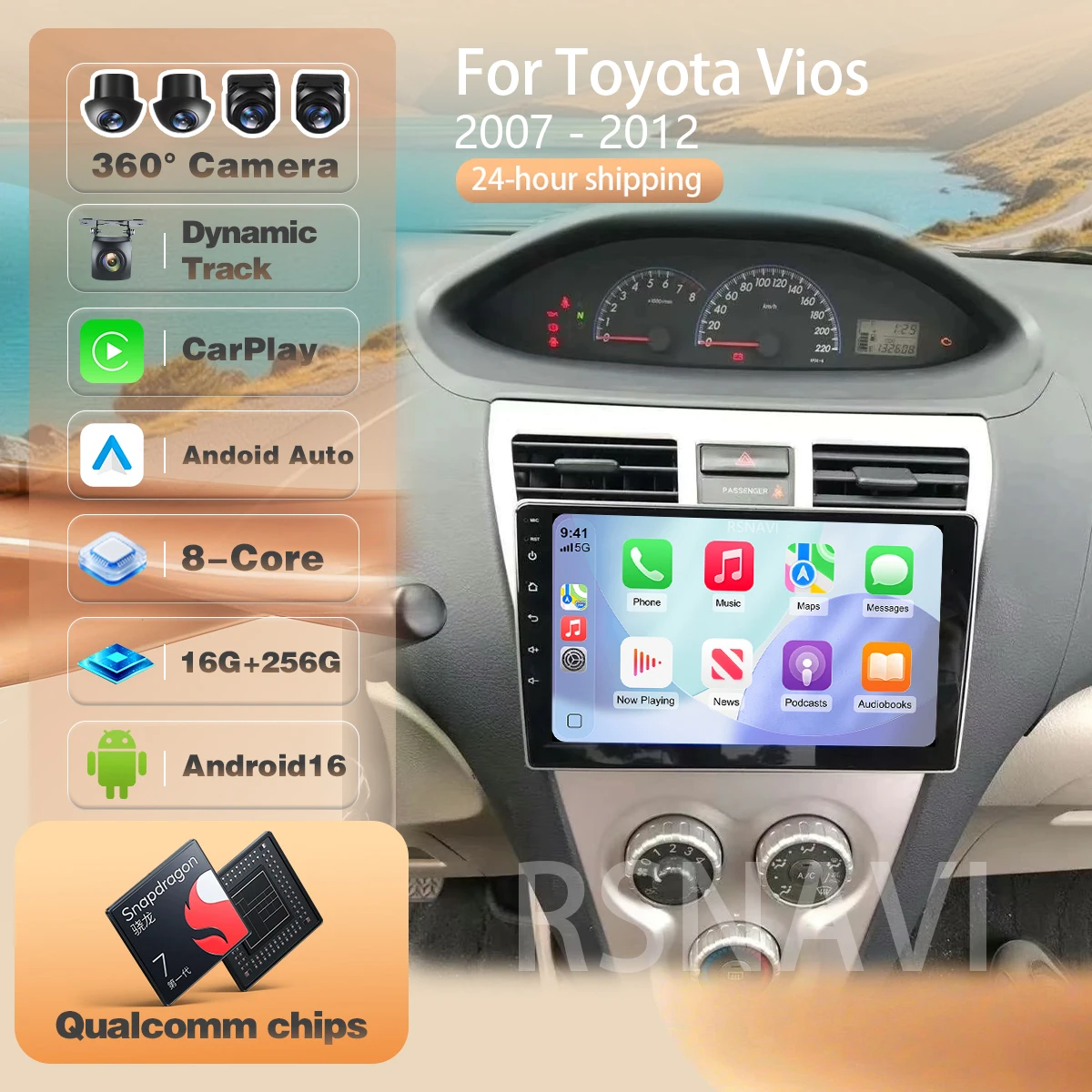 Car Dsp With Android App Control - For Toyota Vios Yaris 2007 -
