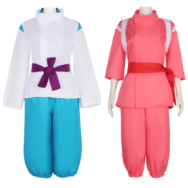 Trajes de Cosplay de Anime Spirited, Kimono rosa, Takino Chihiro Show Kamikakushi, disfraces de fiesta de Halloween
