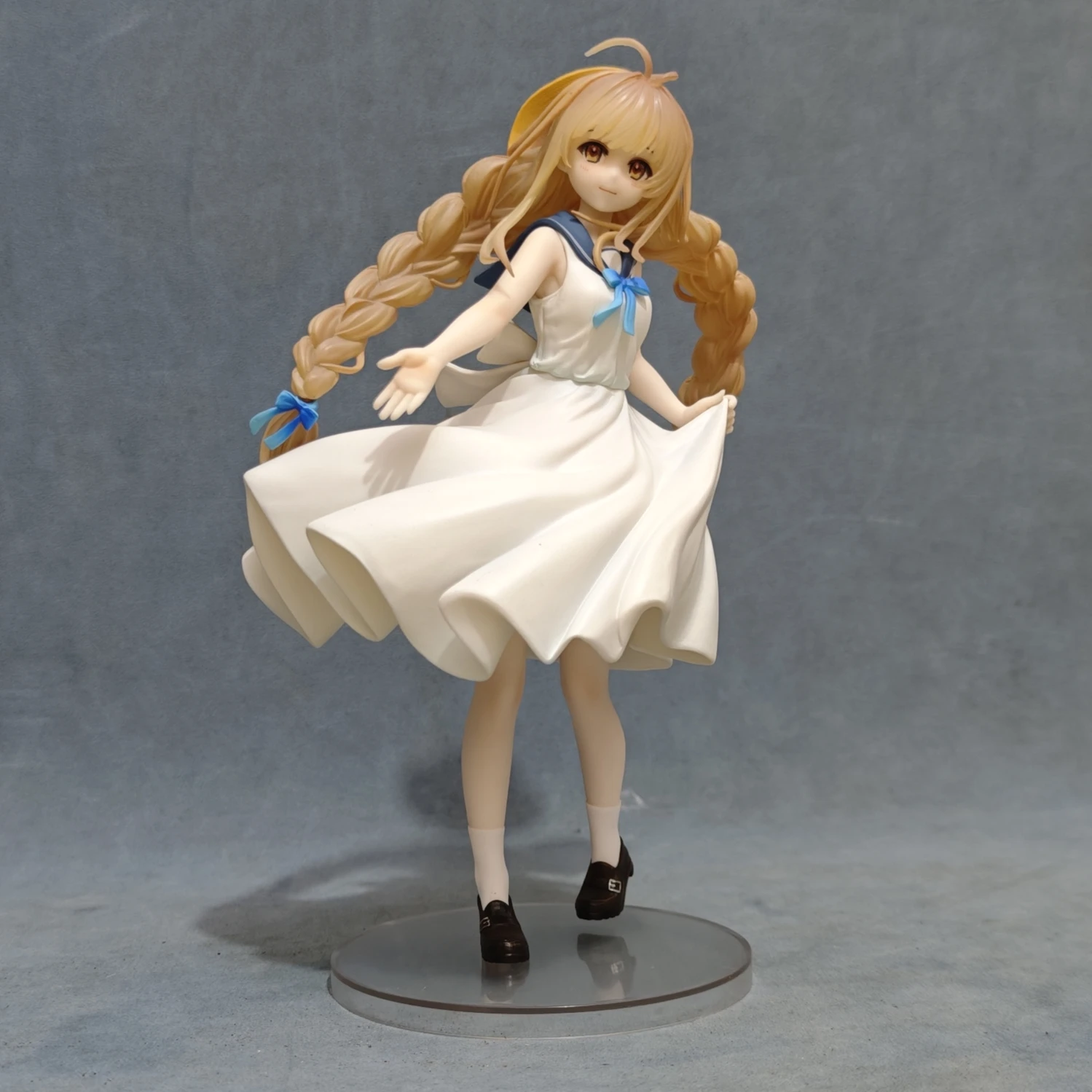 

In Stock 23cm Angel Classmate Next Door Shiina Masaki Anime Figure 1/7 Sailor Suit Dress Sunflower Scene Figure Model Ornaments