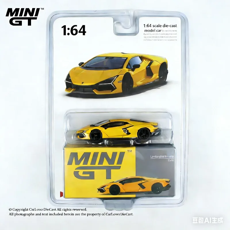 

MINI GT 1:64 Lamborghini Revuelto # Реалистичная литая модель автомобиля из сплава 886, коллекционная игрушка для мальчиков, подарок на праздник.