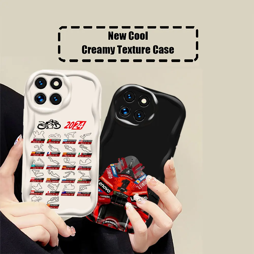 M-Moto GP 2024 Racing Motorcycle Phone Case For Xiaomi Mi 14 12 11 Poco X6 X5 X4 X3 M6 M4 M3 F4 F3 Pro GT Nfc Lite 3D Wave Cover