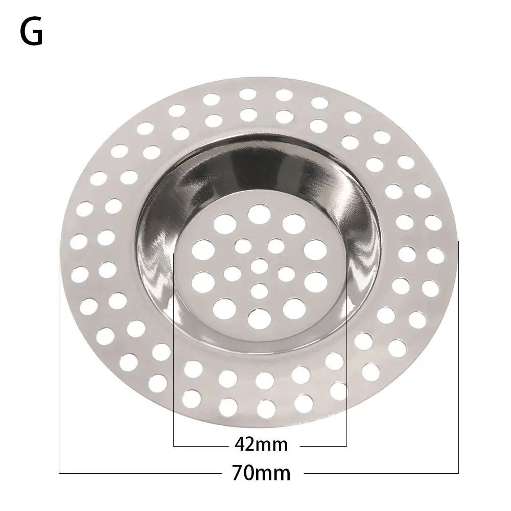 2Pcs Stainless Steel Shower Stopper Basket Anti Clog Bathtub Sewer Drain Filter Sink Strainer Waste Catcher Mesh Trap
