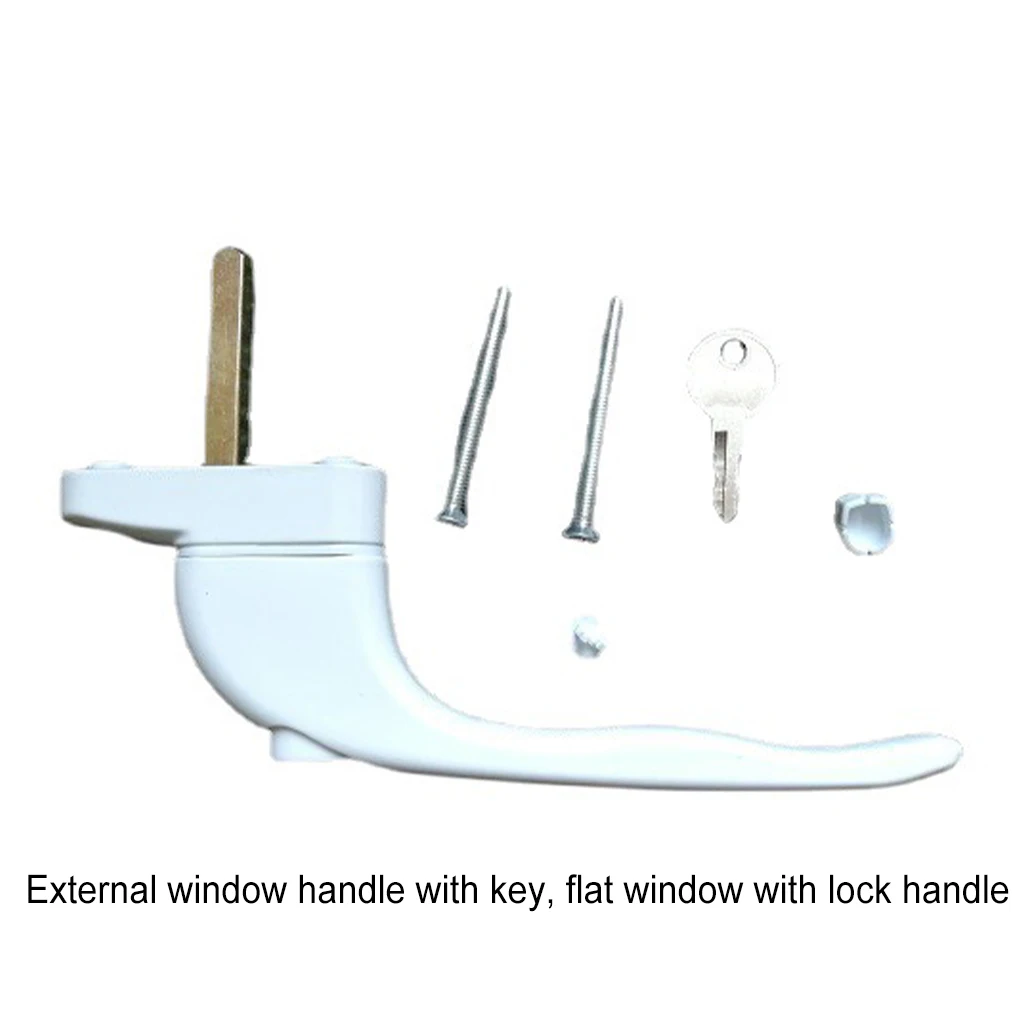 4piece White Aluminum Casement Handle With Key For Secure Locking And Durable And Not Easy To Break