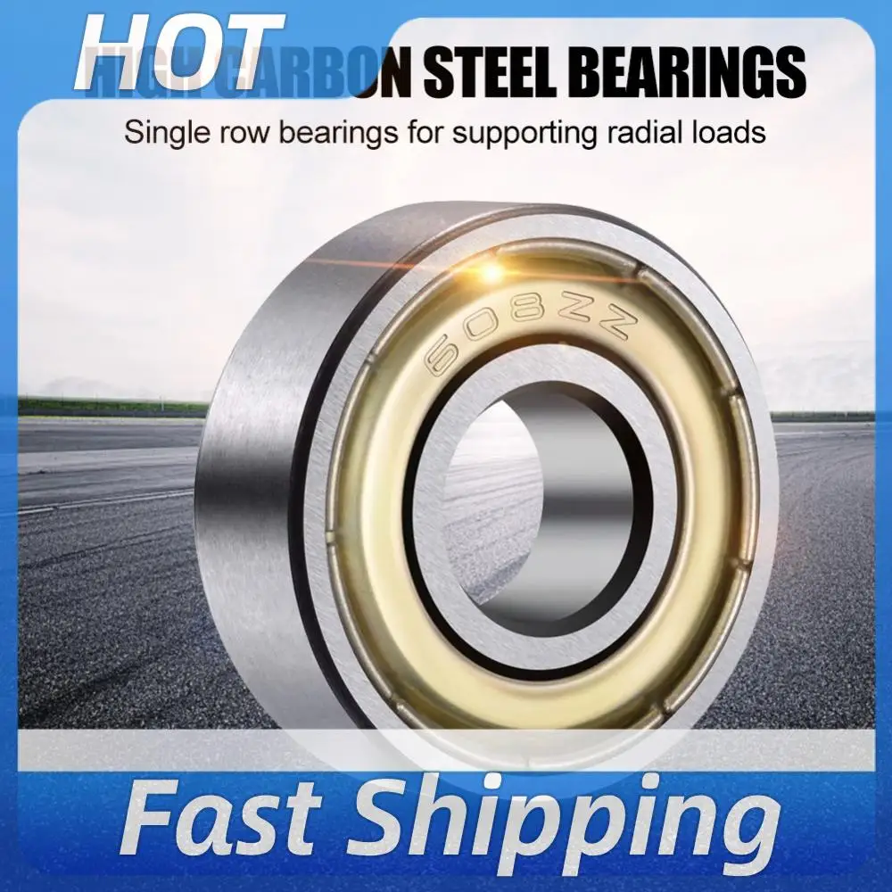 10Pcs 608ZZ Deep Groove Ball Bearing High Carbon Steel Miniature Bearing Ball Bearings for Skateboards Inline Skates Scooters