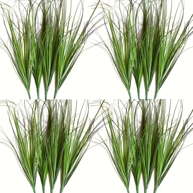 12 Stück Künstliches Grünes Zwiebelgras 40/70cm UV-Beständige Kunstpflanzen für Innen/Außen Garten Rasen Dekorationen – Detail 1