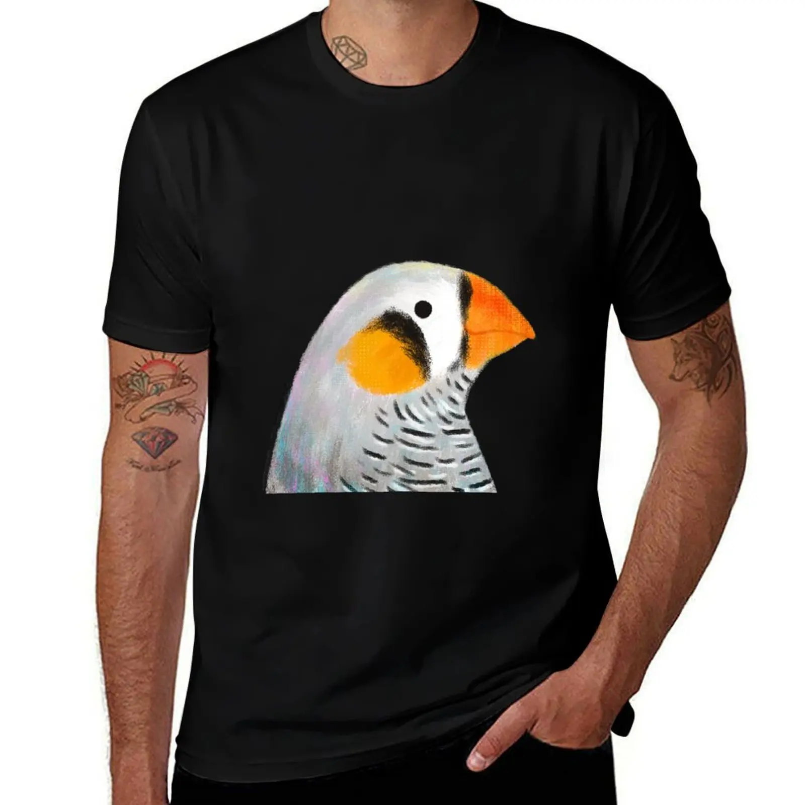 

Zebra Finch Bird T-Shirt Large Size Casual Short Sleeve Top